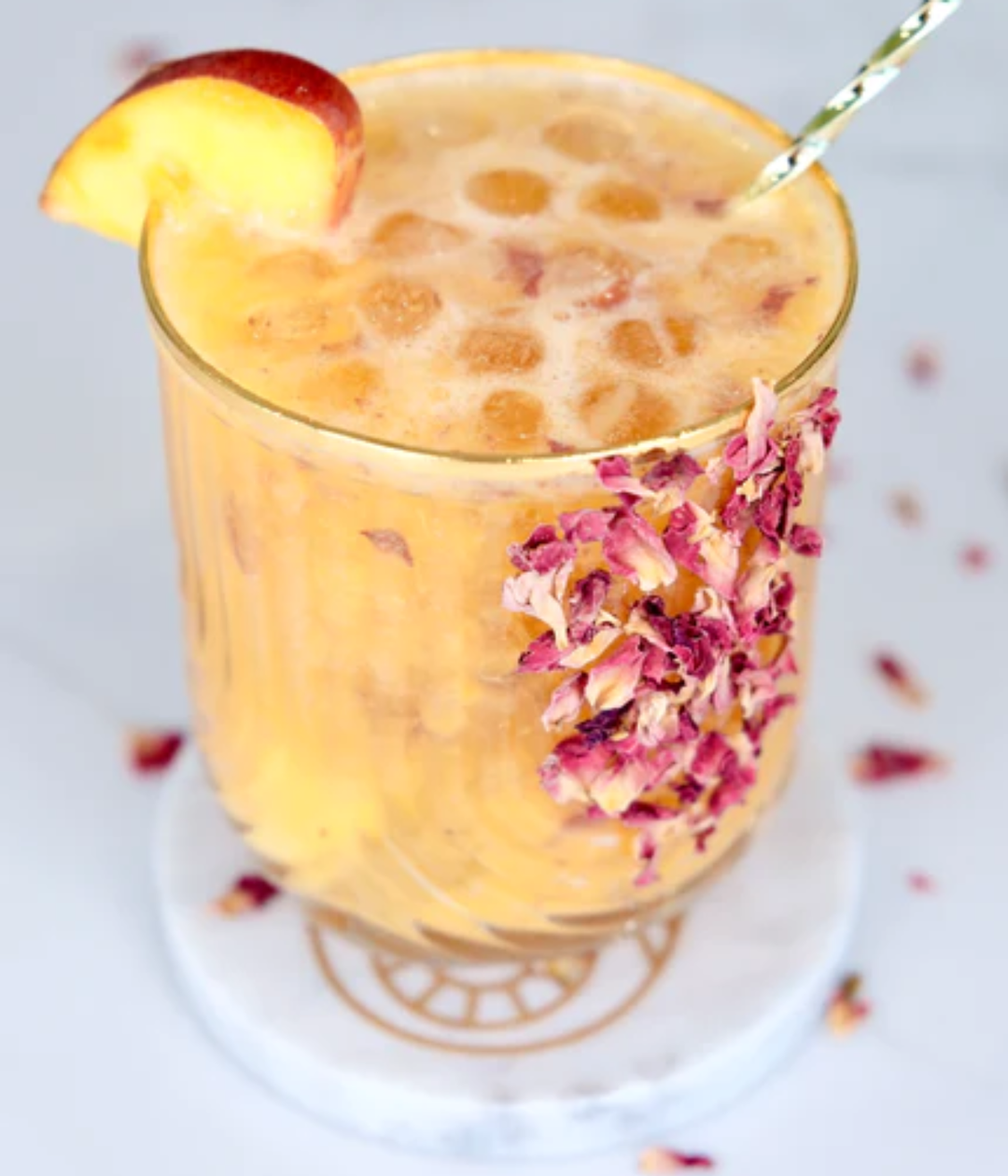Vanilla Peach Bellini Mushroom Mocktail