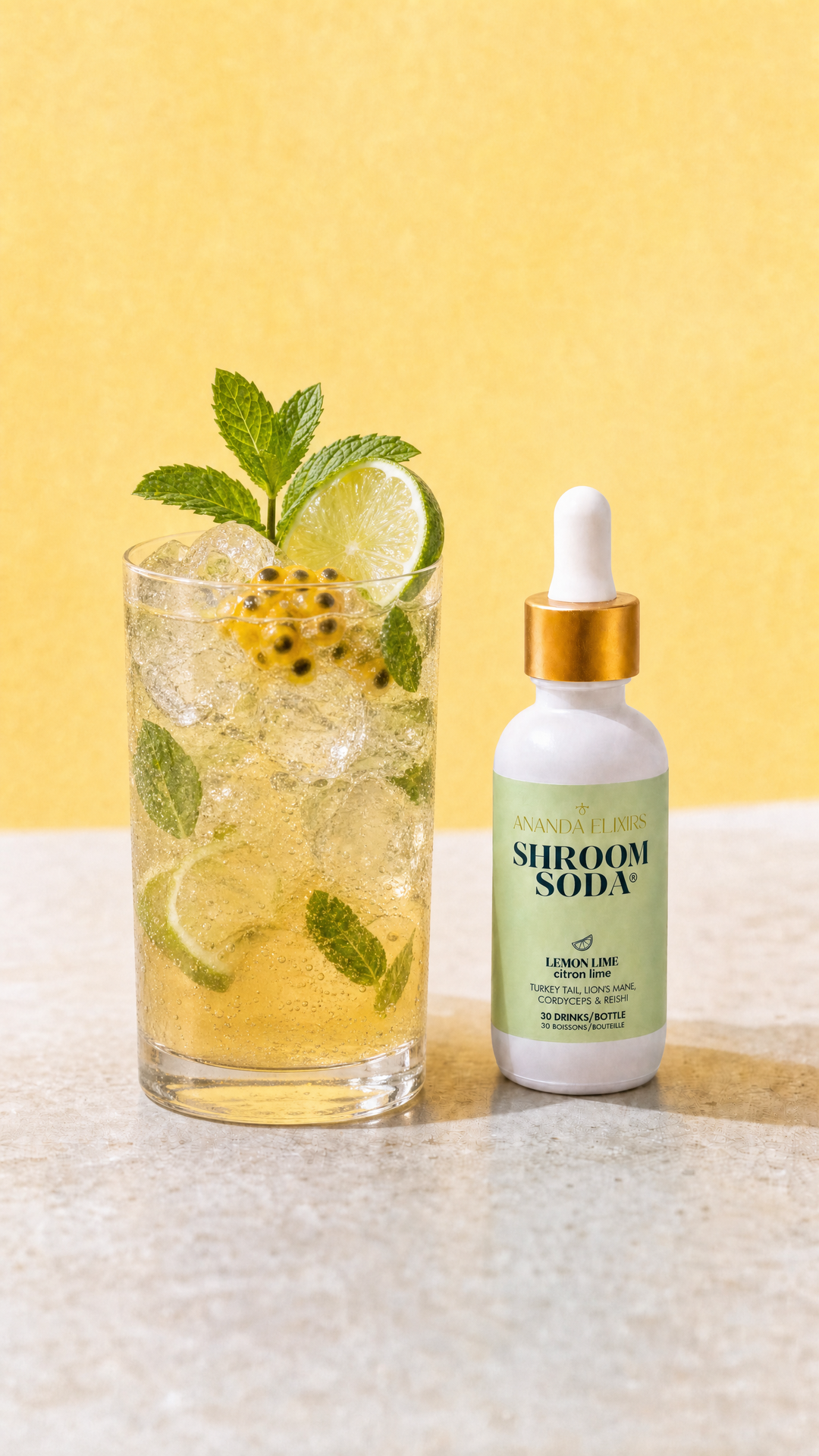 Passionfruit Mojito Mushroom Mocktail